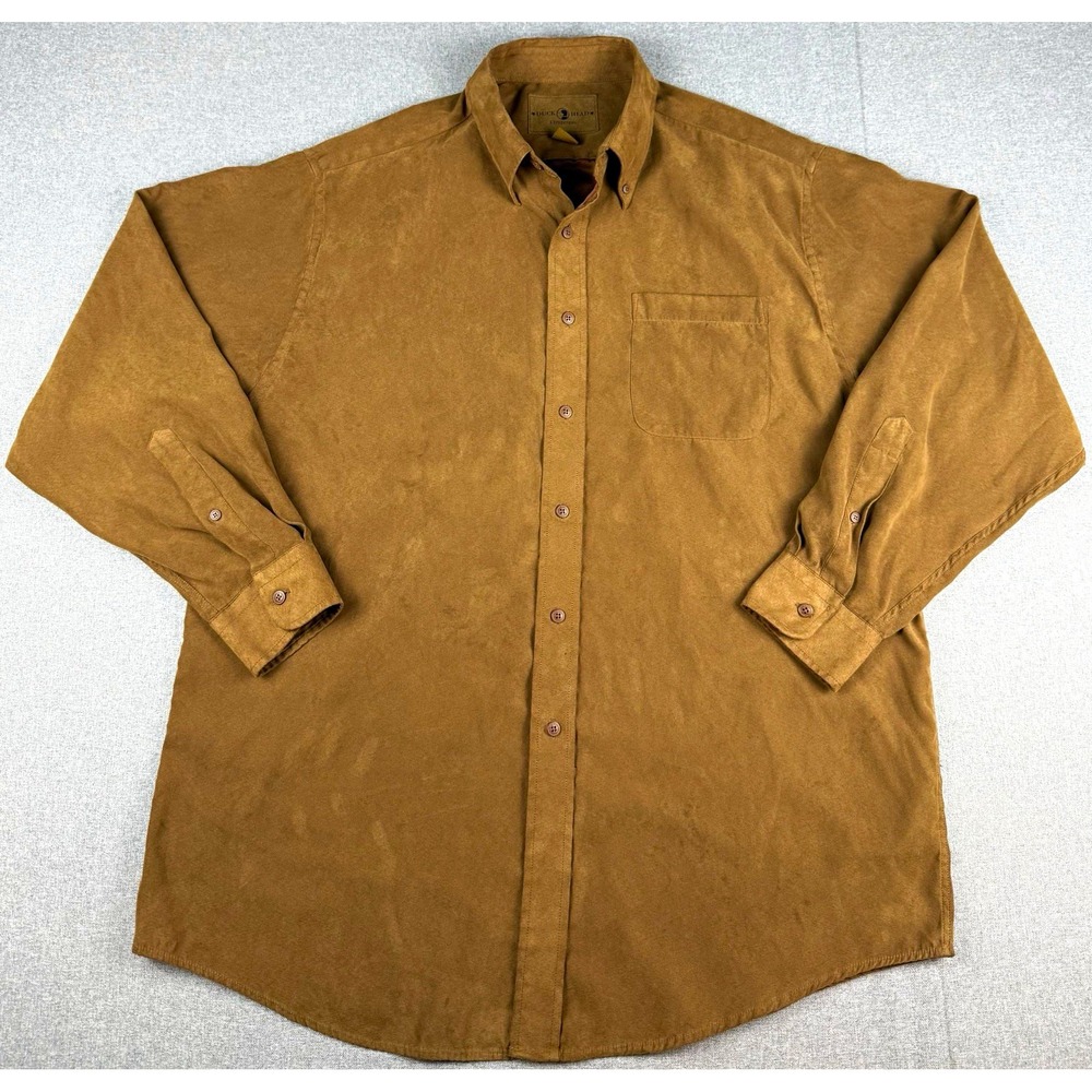 Duck Head Expedition Mens Large Brown Microfiber Shirt Long Sleeve Outdoor